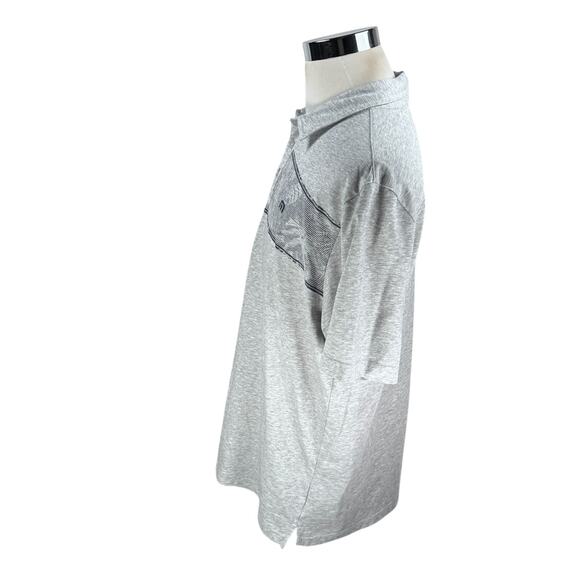 Travis Mathew Make Camp Golf Polo Shirt Men's 2XL XXL Heather Gray Floral Palm - Picture 4 of 10